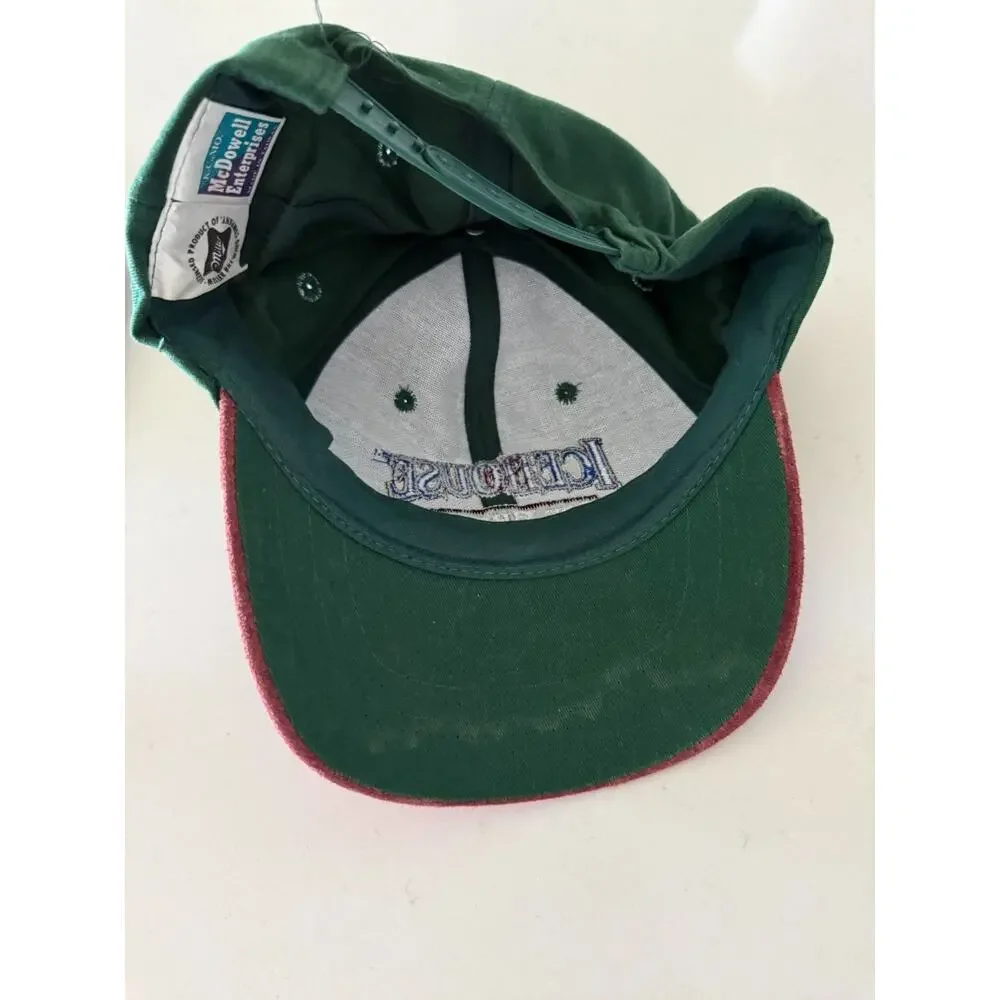 Vintage 90s Icehouse Beer Miller Brewing Snapback Hat Suede Brim Breweriana